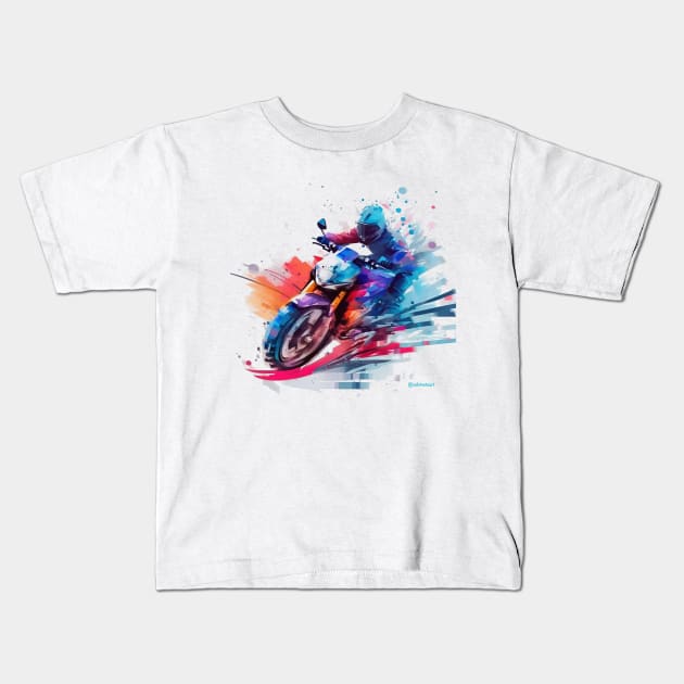 Splash of color Kids T-Shirt by advmotoart